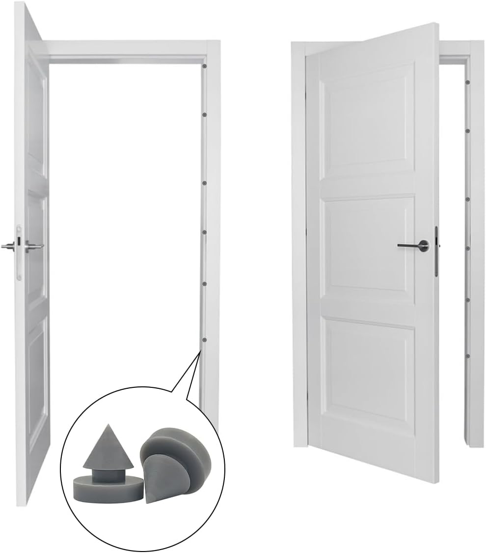 50 Pcs Rubber Door Silencer, 1/2 Inch Diameter Anti Collision Silencer for Door Frame, Door Slam Preventer, Metal Door Slam Silencer Hinge Outlet Door Silencers, for Metal Door Frame, Gray