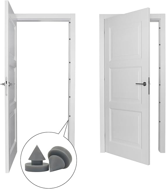 50 Pcs Rubber Door Silencer, 1/2 Inch Diameter Anti Collision Silencer for Door Frame, Door Slam Preventer, Metal Door Slam Silencer Hinge Outlet Door Silencers, for Metal Door Frame, Gray