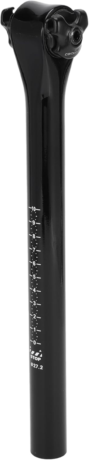 Bike Seat Post 27.2x300mm Bike Saddle Post Seat Tube Carbon Fiber Gloss Black Lightweight