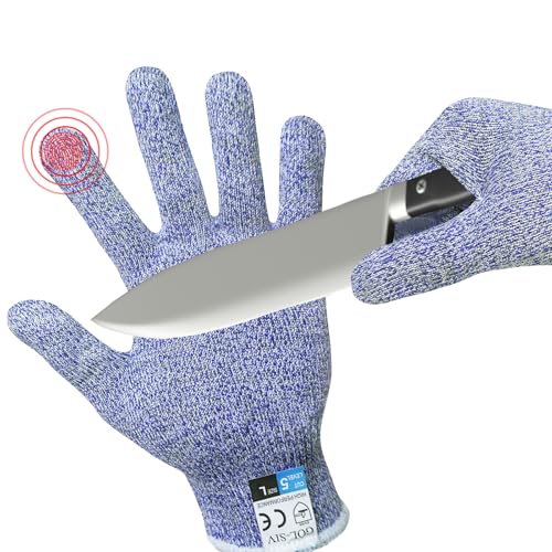 GOL-SIV Level 5 Cut-Resistant Food-Grade Gloves (Blue, L)