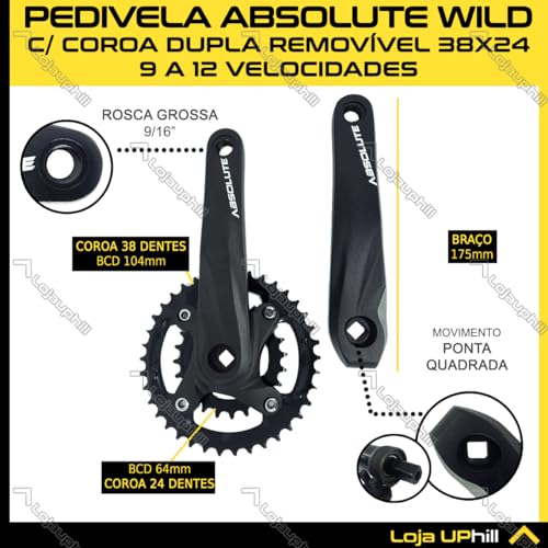 Kit Relação 2x10 Wild Coroa Dupla Mtb 38/24 175mm K7 11x42 Mountain Bike