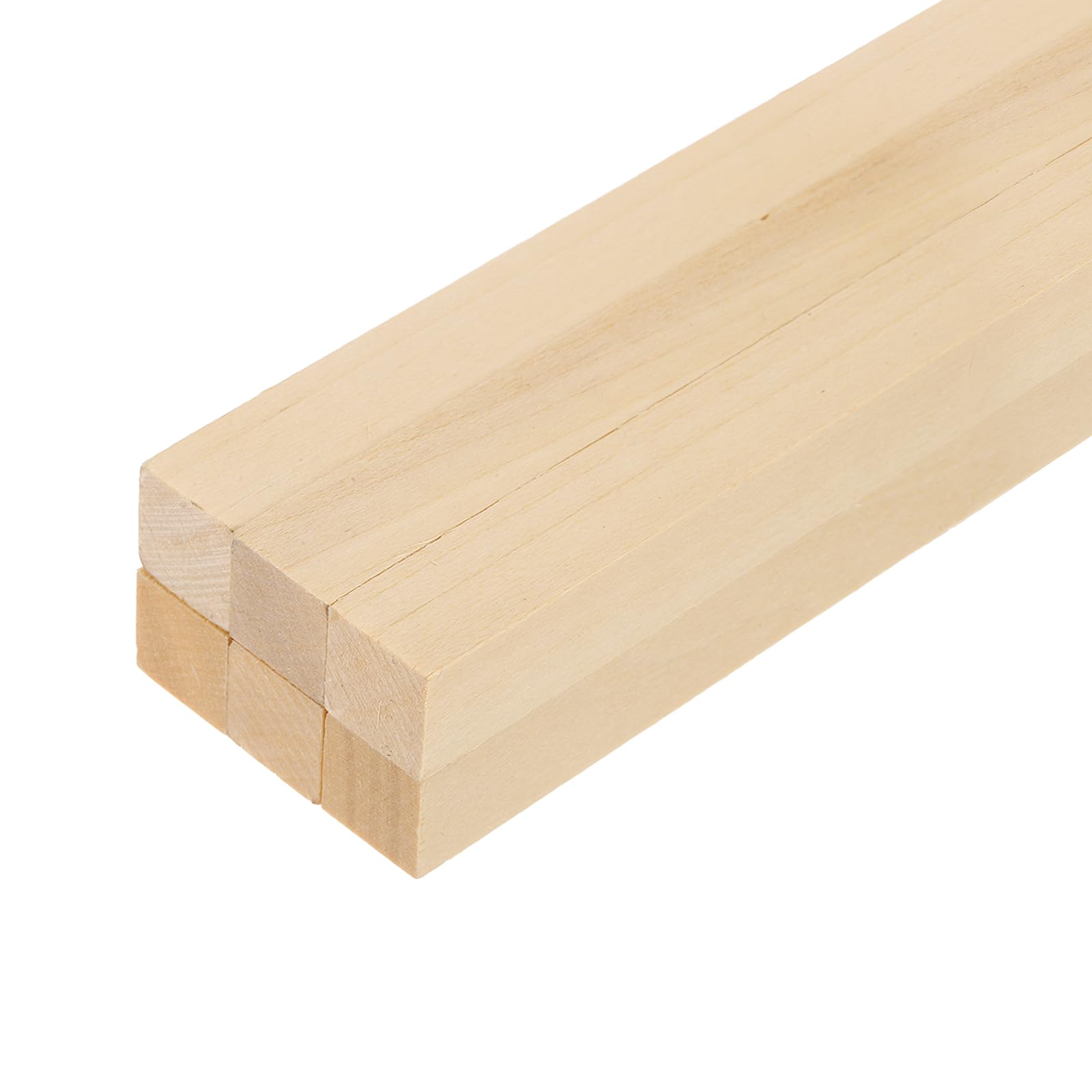sourcing map 6Pcs Basswood Sticks, 5mm x 5mm x 400mm Square Wooden Dowel Rods Strips Craft Natural Wood Trim Slats Lumber for DIY Arts Painting Decoration Model Projects Whittling Hand Carved