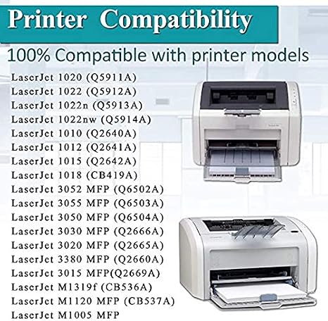 1 Pack Black 12A | Q2612A Compatible Toner Cartridge Replacement for HP Laserjet Pro 1022 1018 Pro 3052 MFP 3055 MFP 3050 MFP 3030 MFP M1319f M1120 MFP M1005 MFP Printers