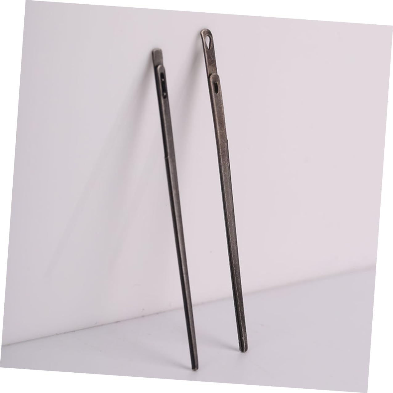 COOPHYA 2Pcs Leather Stitching Needles Steel Hand Sewing Needles for Leathercraft with Single Double Design Smooth Surface for Upholstery and DIY Lacing Projects