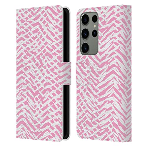 Étui portefeuille Galaxy S23 Ultra 5G Ninola Léopard Rose en cuir Head Case Designs