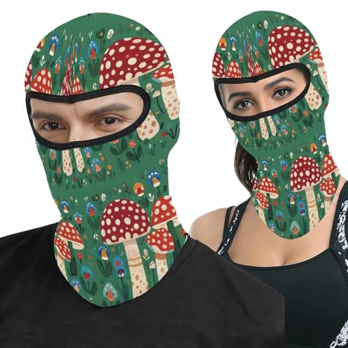 Mascarilla para esquí para hombres y mujeres, balaclava estampada con hongos hippies, mascarilla facial térmica para clima frío, equipo para motocicleta, máscara de esquí para invierno para mujeres y hombres