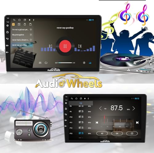 Image of Audio Wheels TS-7 Android Car Stereo with 2GB /32GB RAM & ROM Touch Screen Car Radio /BT /GPS Navigation Car Multimedia Audio and Video Player (10 Inch Android Screen)
