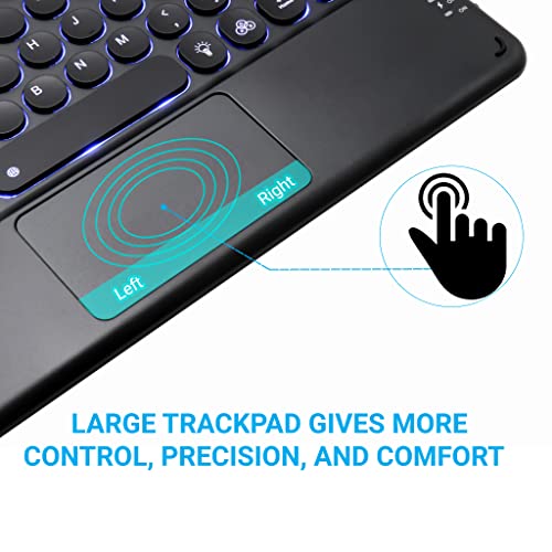 CONCEPT KART Bluetooth Wireless Touchpad Keyboard with LED Backlit| Silent Keys| Ultra-Slim Multi-Device Keyboard for ipad Tablet, Android,... - Image 5