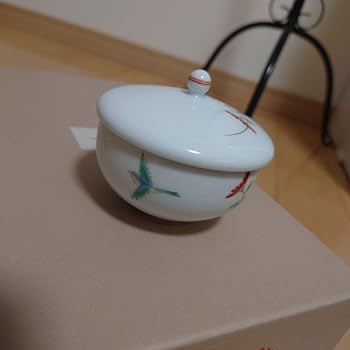 Amazon.co.jp: 深川製磁 蓋付き湯のみ茶碗 菊小鳥 5客組