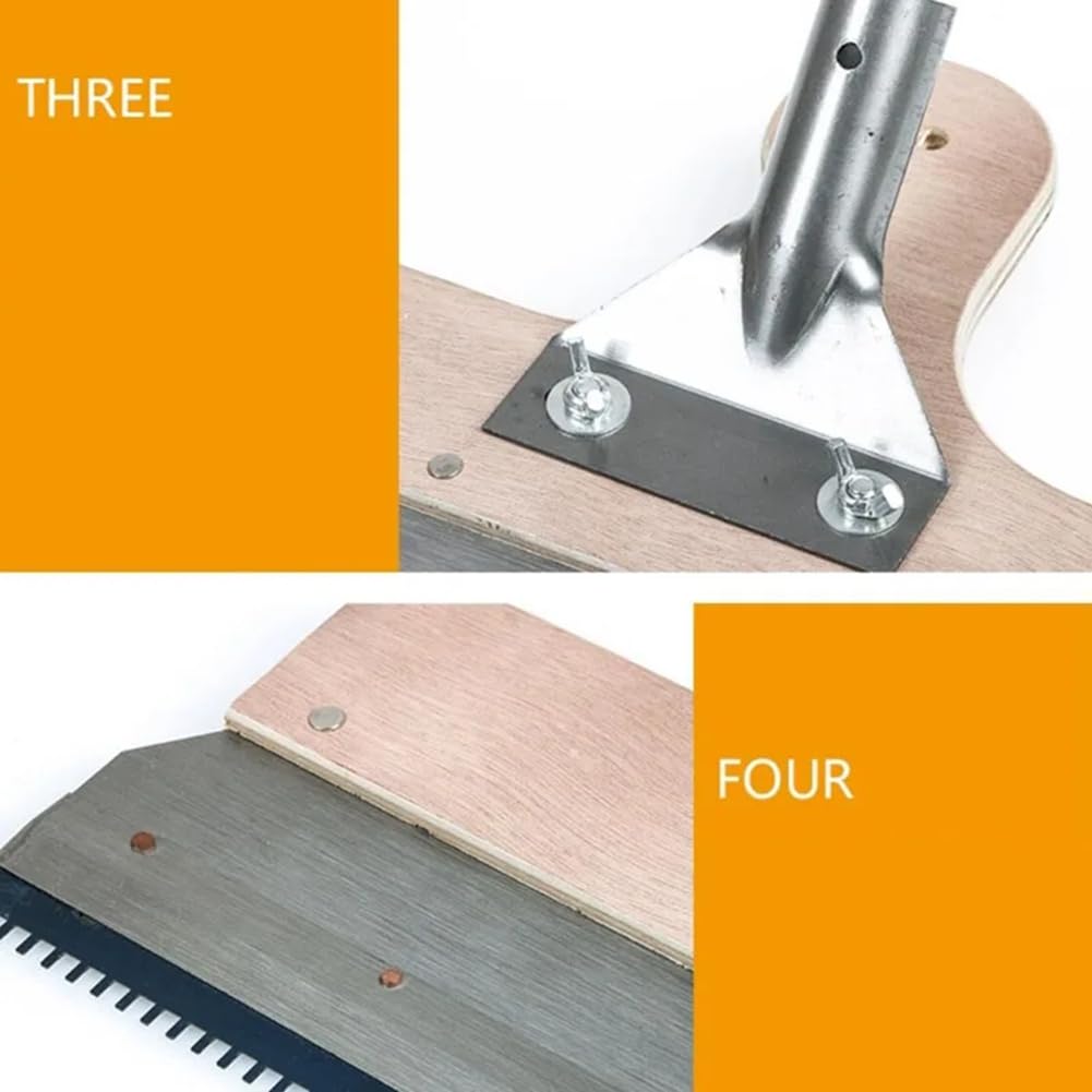 Herramienta para Mortero de Cemento Epoxi, Espátula Autonivelante para Cemento, Rastrillo de Madera para Proyectos de DIY