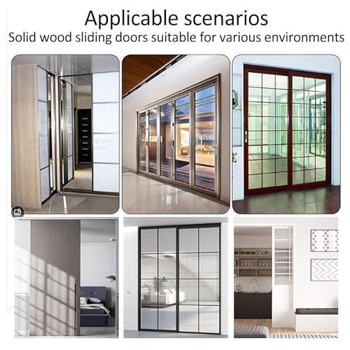 Kit corredero silencioso para evitar ruidos con riel de 1.8m para puerta de madera 5