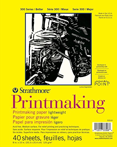 Pro-Art Strathmore Printmaking Paper Pad 8-inch x 11-inch, 40 Sheets, White