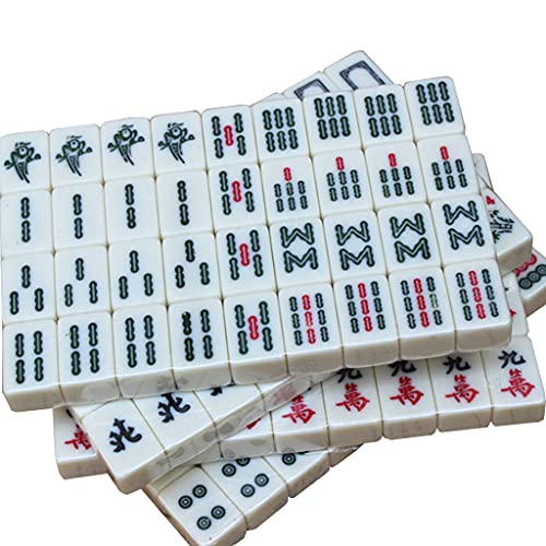 Set portátil vintage de Mahjong chino tradicional con caja miniatura 2