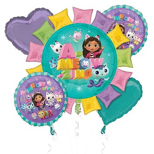 Anagram 4553101 - Gabby's Dollhouse Foil Balloon Bouquet - 5 Piec...