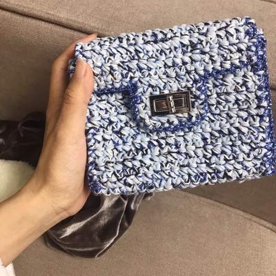 Clisil Purple Glitter Yarn Crochet Thread Sparkle Metallic Lurex Lame Shine Yarn Bag Decorations 40G #TOP4