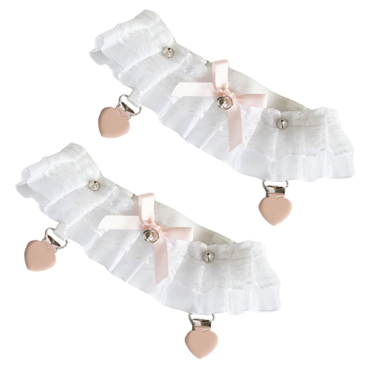 Lolita Herzen 5 Paare Hochzeit Weißes Beinstrumpfbänder Für Hochzeitsstrumpfbänder Für Die Brautaccessoires Für Die Strumpfgürtel Metall