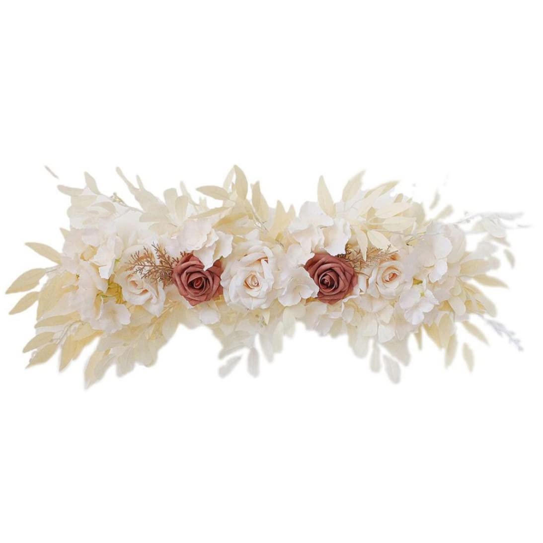 Fiori dell'arco di nozze, 65x16 cm Swag di fiori di rosa artificiale, ad arco per le cerimonie del matrimonio centrotavola per la casa (champagne)