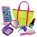 My First Purse for Girls or Boys :: Includes Play Phone and Keys With Sound Effects Plus Mirror, Hairbrush, Wallet, Credit Card, & Pretend Lipstick in Zippered Tote :: Makes a Great Kid's Gift
