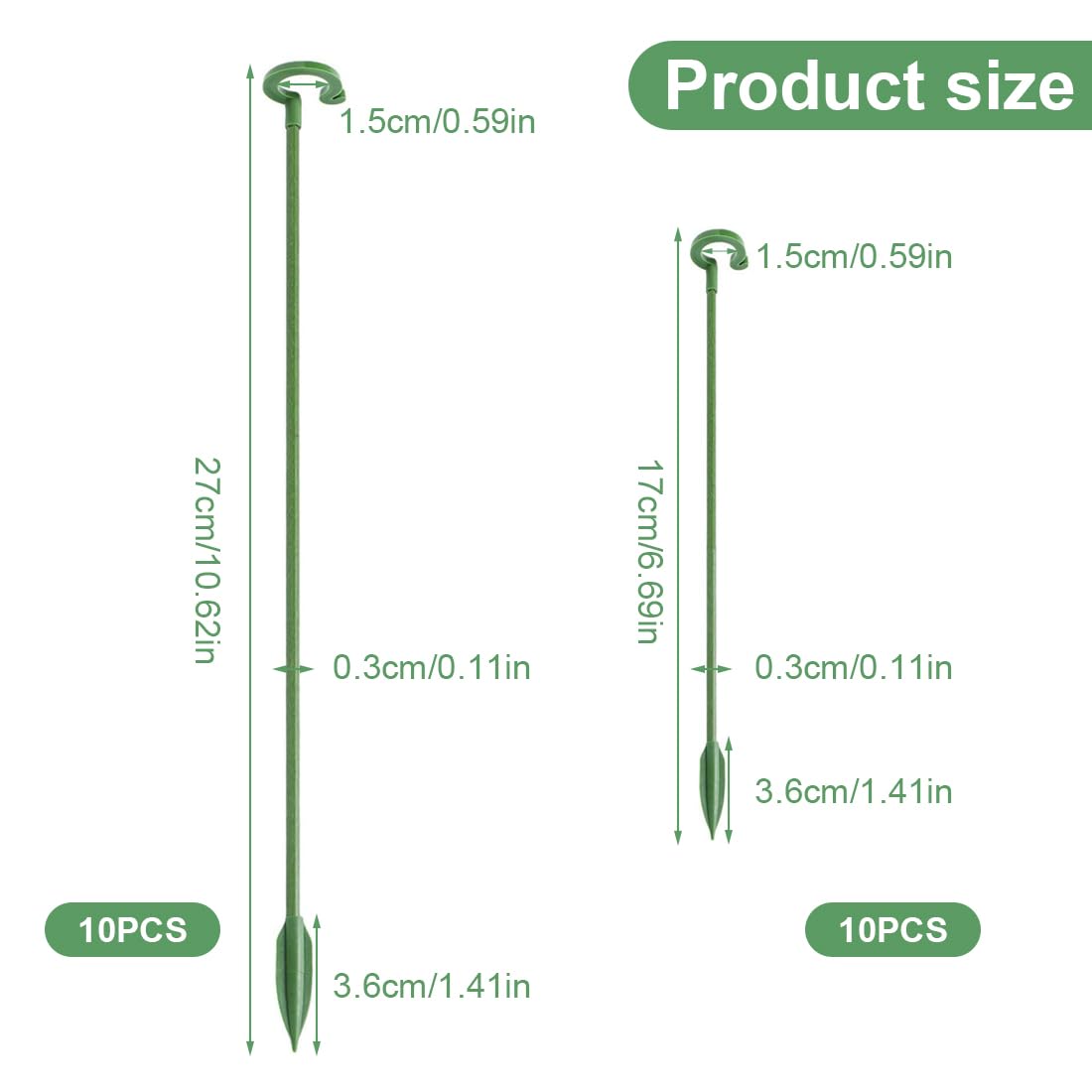 Supporti Per Piante Da Giardino - 20 Pezzi In PP Verde, Per Rose, Pomodori, Fiori - Foto 10