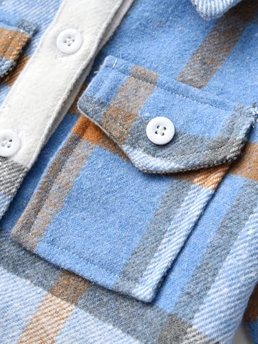 Tenna Teki Little Kids Plaid Jacket - Long Sleeve Button Down Flannel Autumn Coat4
