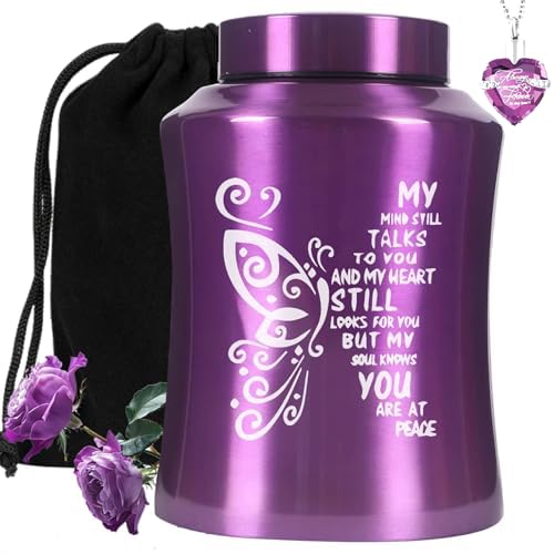Urns for Human Ashes Adult Female and Male,Large Stainless Steel Keepsake Urn Butterflies Decorative Cremation Urns for Ashes for Women Up to 220 LBS,Funeral Memorial with Beautiful Design