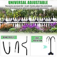 Bewässerungssystem Garten bewässerung Gartenbewässerungssysteme 15M Tropfbewässerungssystem Hochbeet, 25 Directional Brass Spray Nozzles für Outdoor-Nebelkühlsystem, Bauernhof Rasenbewässerung – Ansicht 4