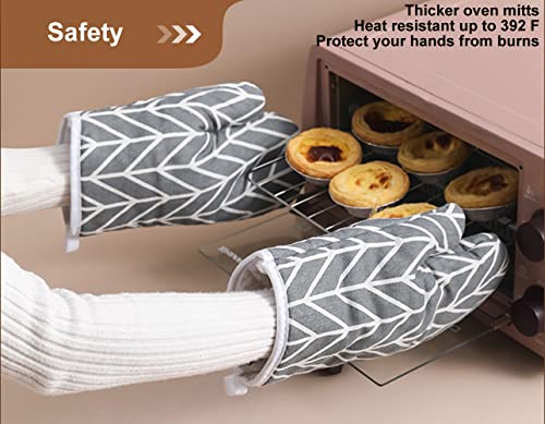 Sujayu Oven Mitts, 2 Pack 10.6 Inch X 6.7 Inch Cotton Oven Mitt Pot Holders thumb #4