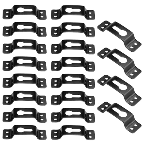 Image of Oedema 20 Pcs Picture Hangers Heavy Duty Picture Hanging Hardware Picture Hanger Hooks with Screws for Paintings Artwork Picture Frame, Black