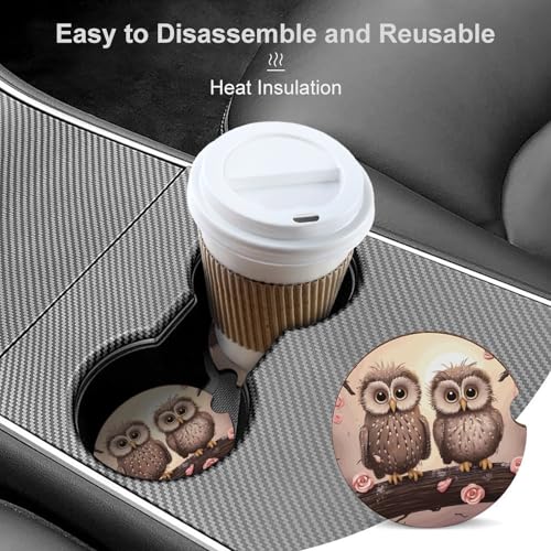 Coasters para portavasos carro diseño búhos 2 pack miniatura 4