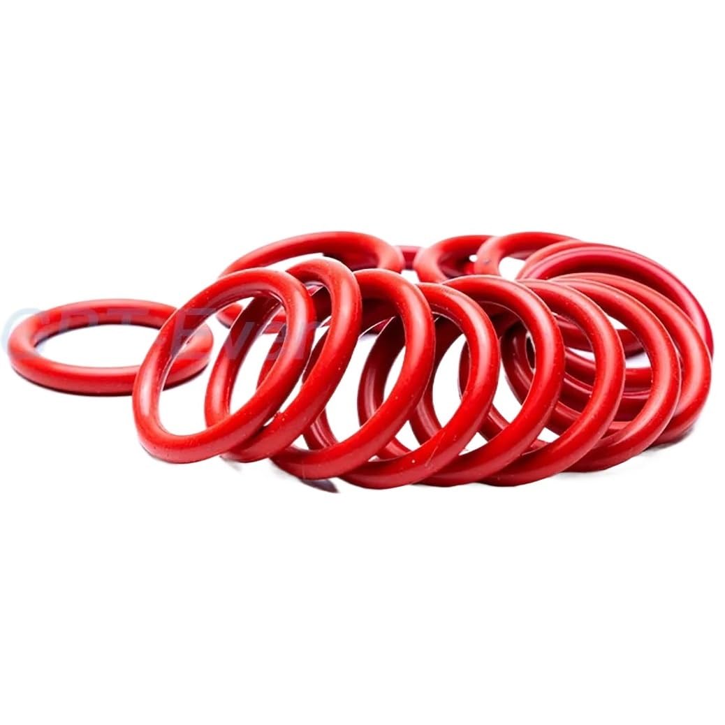 Rote Silikon-O-Ring-Dichtung, CS, 5 mm Außendurchmesser, 15 mm ~ 600 mm, Silikon-O-Ring-Unterlegscheibe, Lebensmittelqualität, Dichtungsring, wasserdicht und isoliert(OD 20mm (50Pcs))