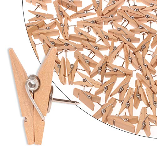 Push Pin Clips - 30 Paper Clips with Pin for Documents/Artworks/School Projects/Photos/Notes/Papers/Cork Board/Bulletin Board - No Holes for The Paper