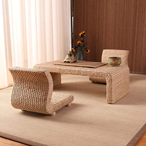 Table basse paille rectangulaire compacte pour salon café et étude - 3