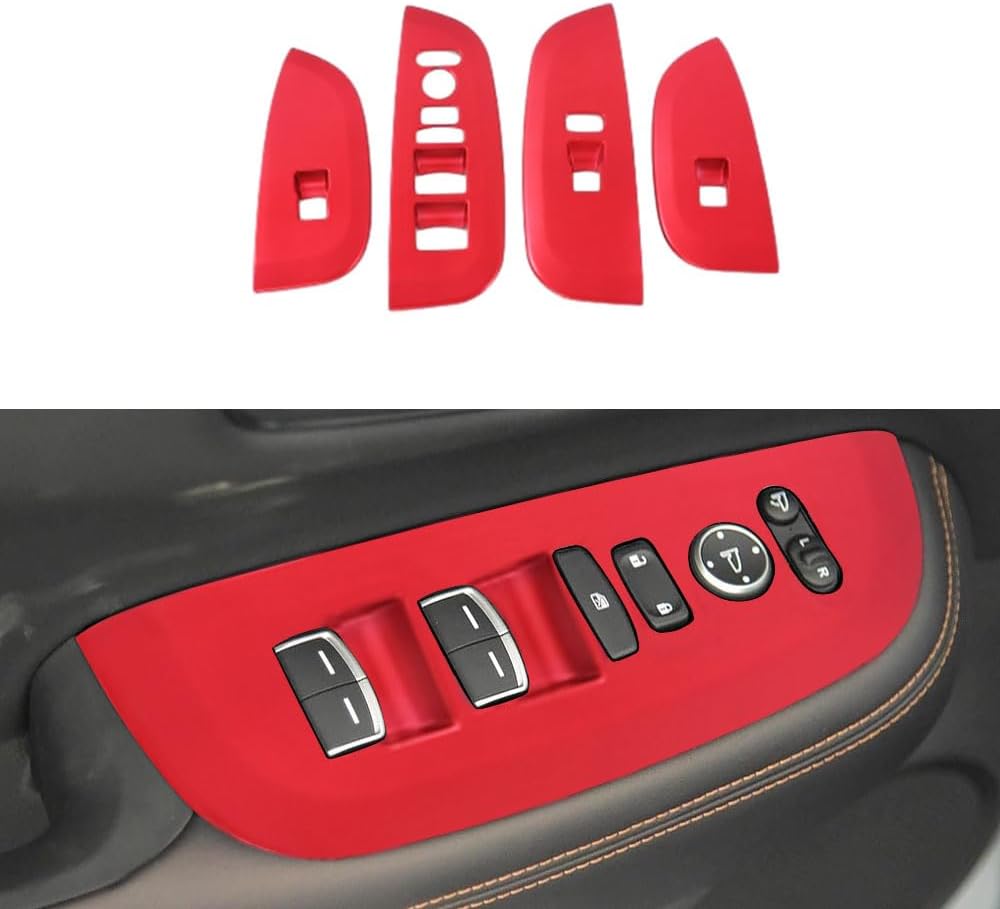 BOYOUS 4PCS ABS Carbon Fiber Style Car Door Window Glass Rise Lift Down Control Switch Panel Cover Interior Trim Accessories Fit For Honda 2023 2024 2025 2026 HR-V HRV
