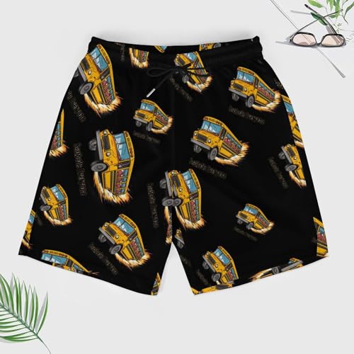 Seatbelts Everyone School Bus Mens Swim Trunks Quick Dry Beach Board Shorts with Pockets4