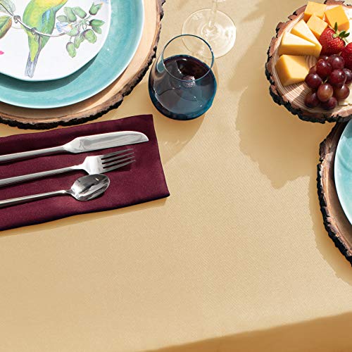 Gee Di Moda Rectangle Tablecloth - 60 X 102 Inch | Beige Rectangular Table Cloth For 6 Foot Table In Washable Polyester | Great For Buffet Table, Parties, Holiday Dinner, Wedding & Baby Shower #TOP1