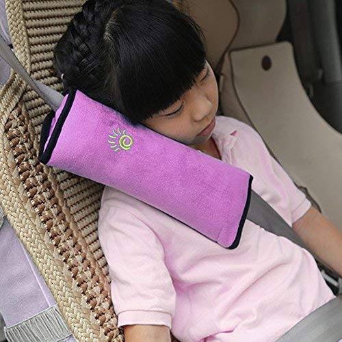 2PC Seat Belt Pillow for Kids, Car Seat Pillow Neck Rest for Kids, Kids Travel Pillow for Car Seat, Kids Seatbelt Pillow, Toddler Infant Safety Support Shoulder Flat Pad, Seat Belt Strap Covers in Car