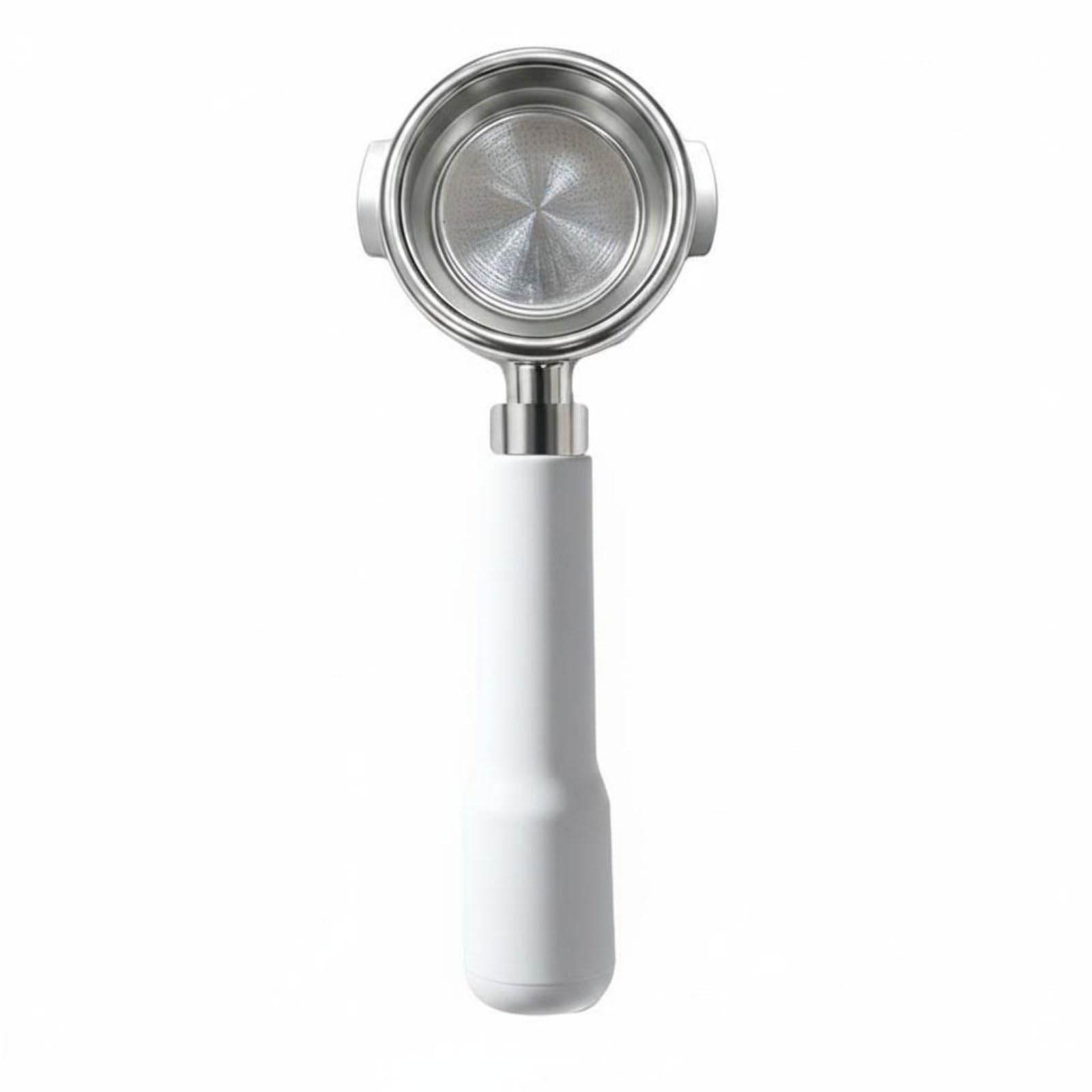 rockible Portafiltro sin Fondo y con Fondo 2 en 1 Portafiltro E61 58 Mm Flujo Uniforme para Cafetera Espresso, Blanco, ABS Blanco