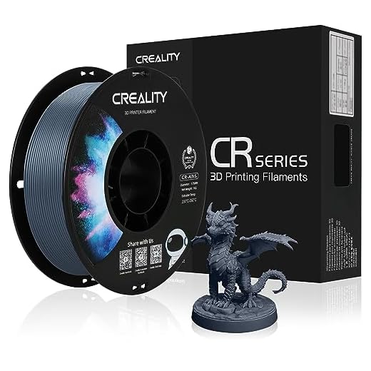 Filamento per stampante 3D ufficiale Creality, filamento ABS da 1,75 mm, nessun nodo, forte legame e potenza di sporgenza, precisione dimensionale +/- 0,02 mm, bobina da 2,2 lb/bobina(Grigio)