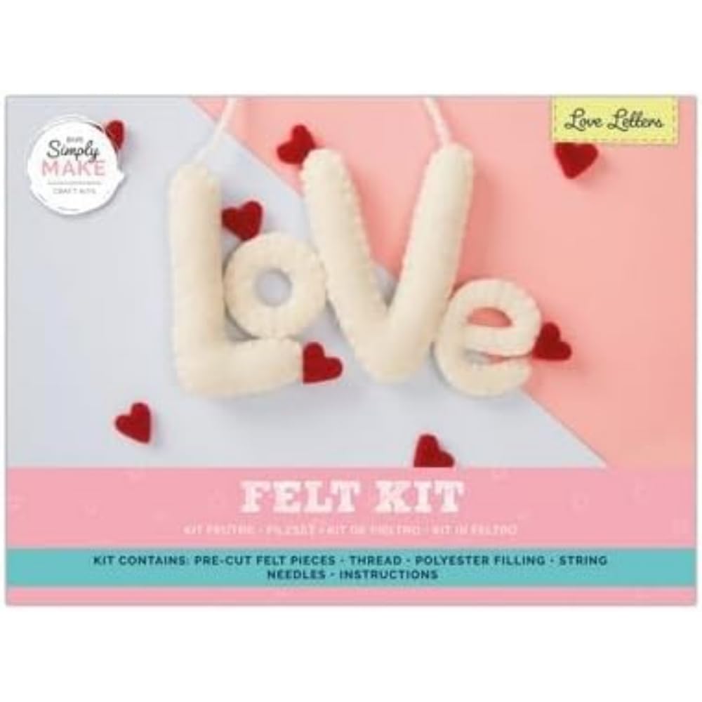 Simply Make - Felt Craft Kit - Love with Hearts - Multicolour