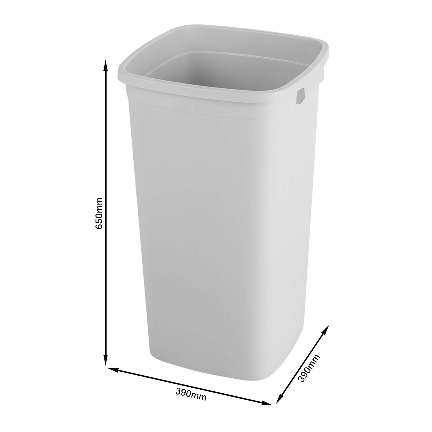 RothoPro Modo Mülleimer 60l ohne Deckel, Kunststoff (PP) BPA-frei, grau, 60l (39.0 x 39.0 x 65.0 cm)
