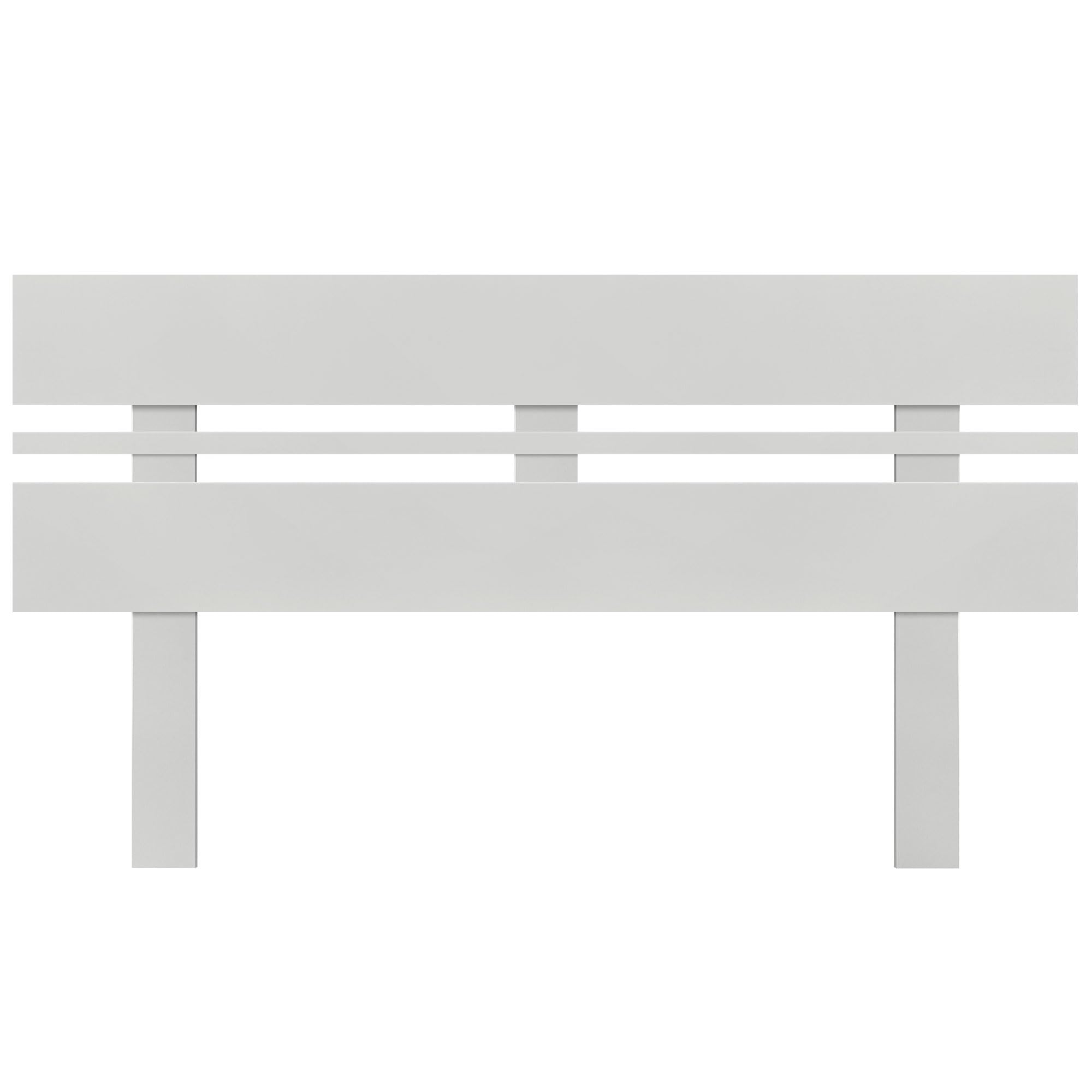 DHOME Testiera in Legno Riciclato MDF Orizzontale Larga con Gambe per Letto con Pallet Ferramenta Inclusa (160x115 Orizzontale Larga, Bianco)