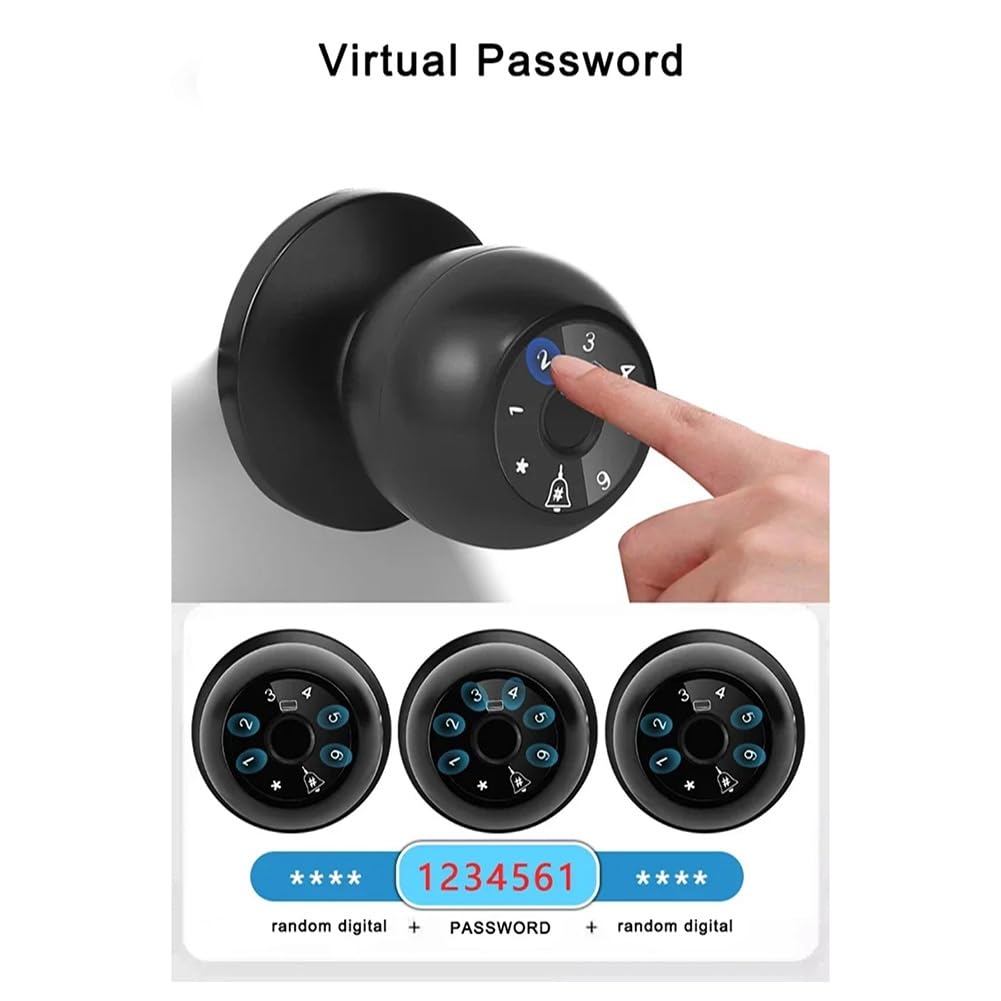 Serrure de Porte Intelligente à Empreinte Digitale Tuya Wifi, Serrure de Porte Numérique Sans Clé, Serrure de Chambre, Poignée de Porte Électronique