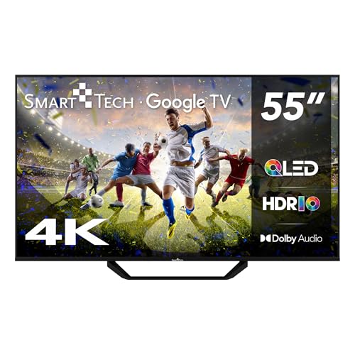 Smart Tech 55QG06K2 55 pulgadas 4K UHD QLED Google TV, YouTube, Netflix, Prime Video, Disney+