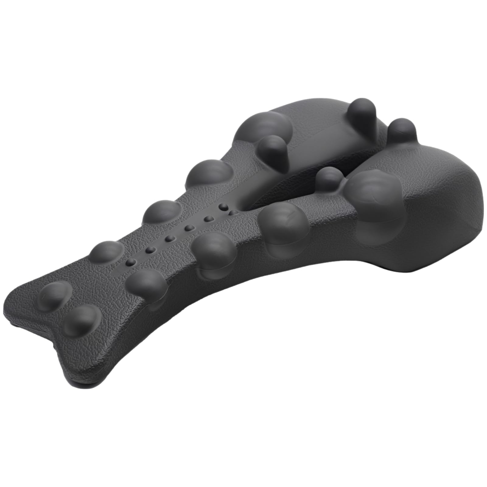 Nacken-Traktionsgerät, ergonomischer Nackenmassager mit Druckpunkten für Nackenkomfort, Rückenstrecker und Wellness-Kissen zur Wirbelsäulenstütze, Schulterentspanner und Lendenstütze, Schwarz