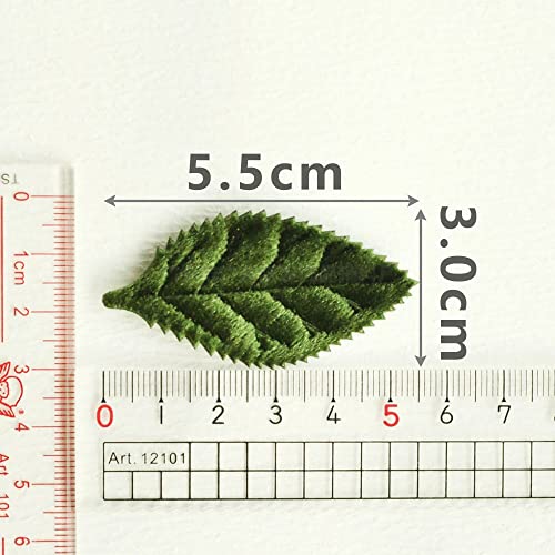 Image of YYCRAFT Pack of 80 Padded 2-Faced Satin Velvet Leaf Appliques /Craft