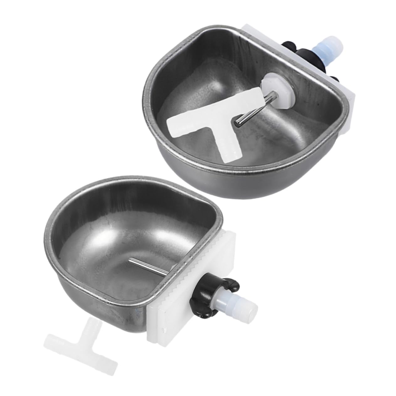 BESTonZON 2Pcs Stainless Steel Automatic Water Bowl for Small Animals Easy to Clean and Spill Drinking Cup for Bunny Hydration Cages