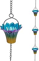 Vista 16 de Cadenas de lluvia de 12 pies para exteriores, cadena de lluvia de metal con decoración de mariposa, cadena recolectora de lluvia ajustable