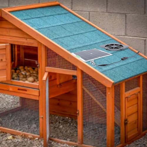 Solarbetriebener Ventilator, 13,5 Zoll Solar Abluftventilator, 100 W Solarventilator, Solarpanel Ventilator, für Hühnerhundestall, Gewächshaus, Schuppen, Häuser Außerhalb von