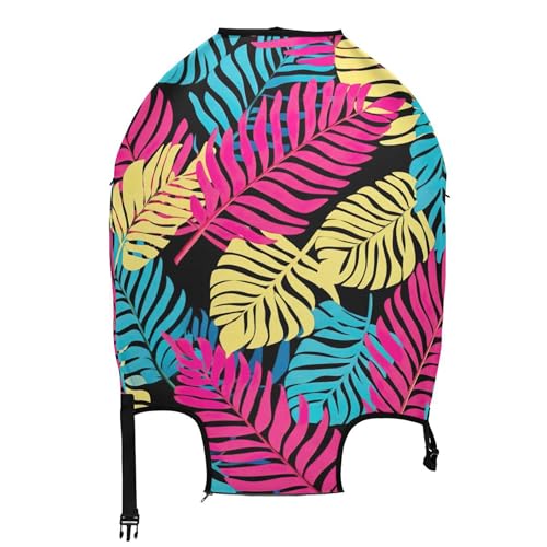Joisal Tropical Leaves Pink Suitcase Covers Luggage Protector Custom Elastic Vacation Essentials Suitcase Sleeve Print, XL, Fits 29-32 Inch Case2