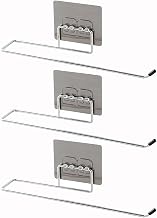 Sandra 3 pcs of Paper Towel Bar Holder with Magic Adhesive Pad, Kitchen Roll Wall Mount, Stainless Steel Self Mount for Bathroom Toilet Wall Mount Towel Bar